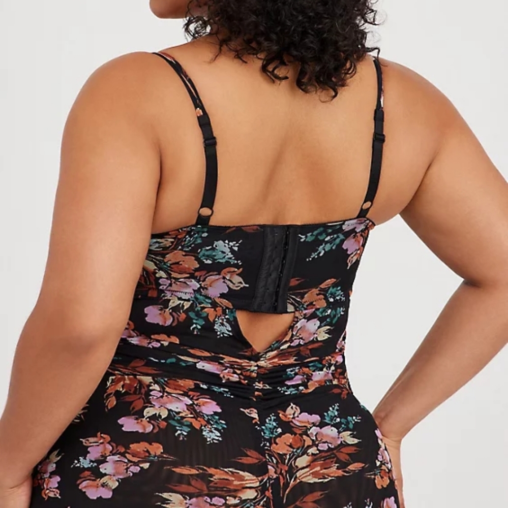 Torrid Floral Mesh Drawstring Chemise - Picture 3 of 8